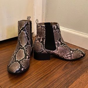 Snake print boots